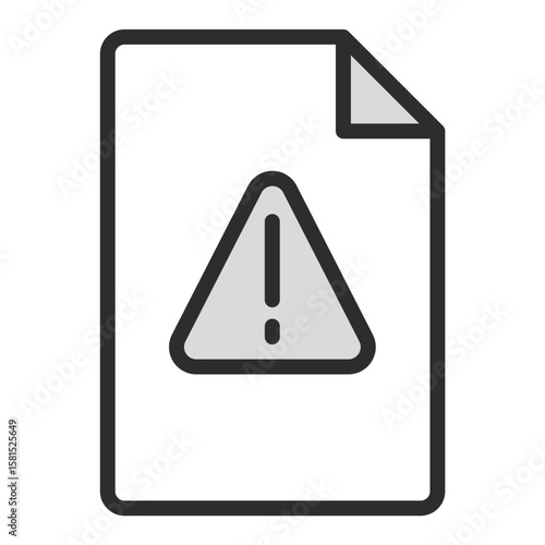 Document Warning Alert Icon Vector Problem Error Notification File