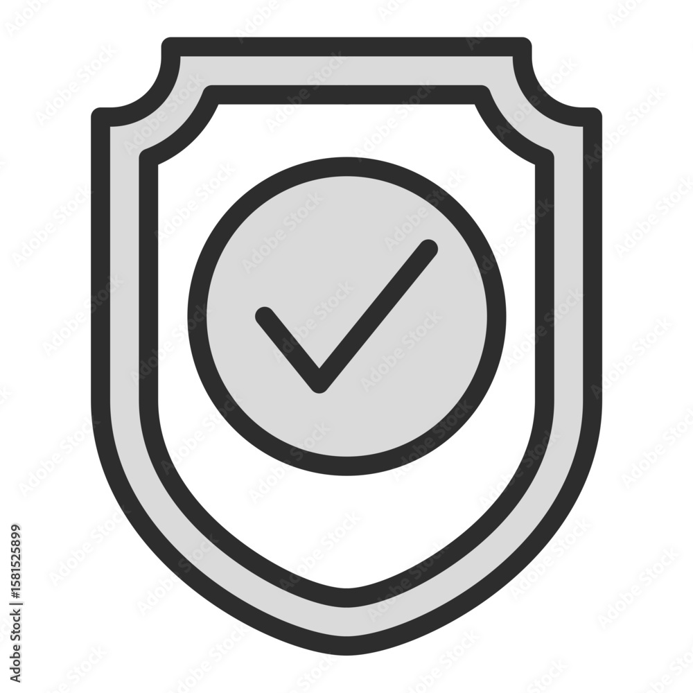 Cyber Security Shield Checkmark Icon Vector Verified Protection Success Cyber Security Shield Checkmark Icon Vector Verified Protection Success