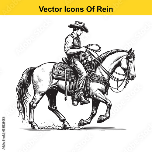 Western Horse Reins – Traditional Cowboy Riding Gear, Symbol of Control and Heritage