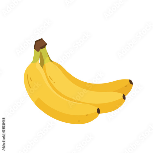 Bunch of Bananas Illustration: Tropical Fruit Cartoon