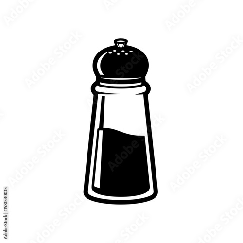 Salt shaker with a simple outline design for culinary and food preparation