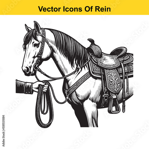 Western Horse Reins – Traditional Cowboy Riding Gear, Symbol of Control and Heritage