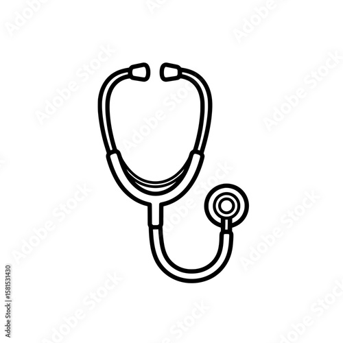 Medical stethoscope icon for healthcare and health care communication