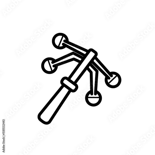Outline of a mechanical drill with multiple blades for industrial use