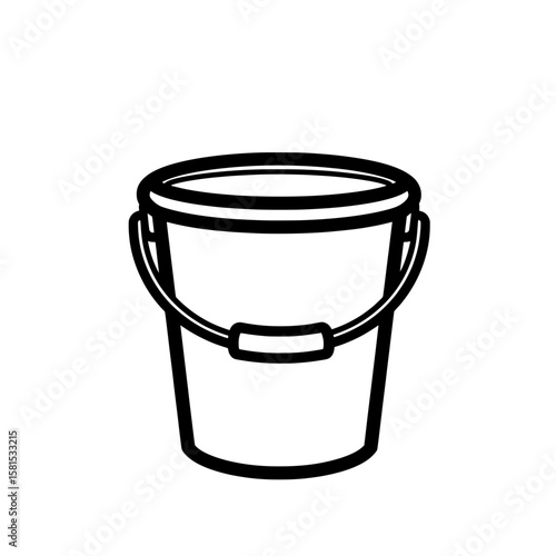 Bucket icon with handle for cleaning and maintenance visuals