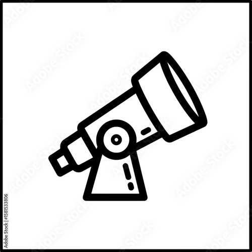 telescope icon outline for astronomy and space exploration
