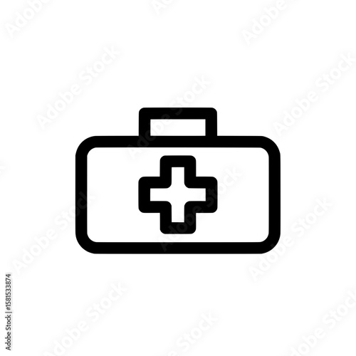 Medical kit with cross symbol for health and emergency use