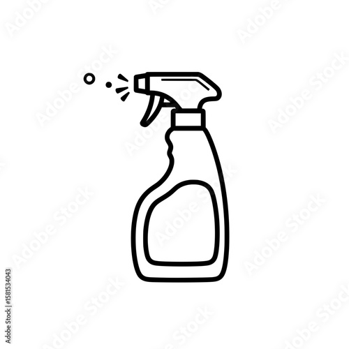 Handheld spray bottle with spray nozzle for cleaning and disinfecting