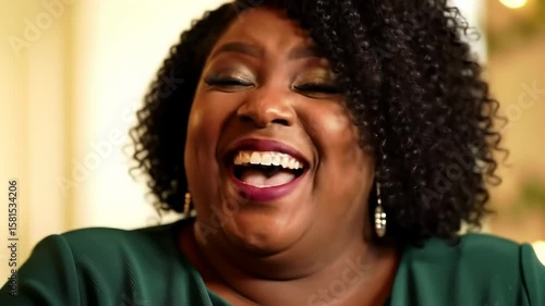 Woman laughing, close-up