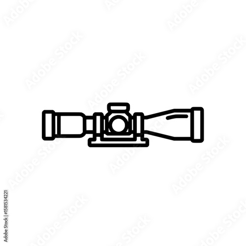 Outline camera scope with zoom lens for wildlife or sports photography