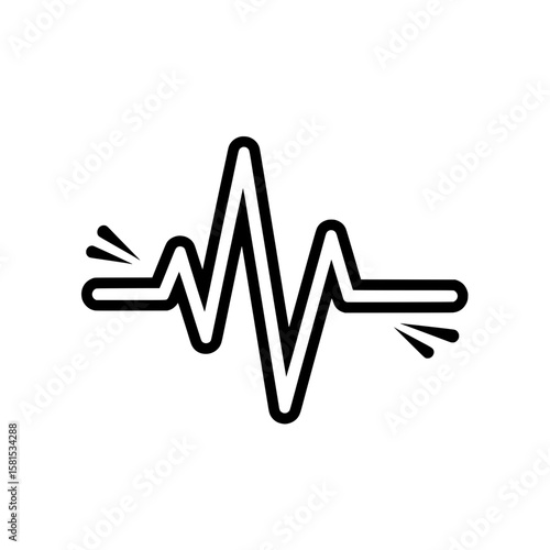 heart rate monitor line with heartbeat and pulse symbols