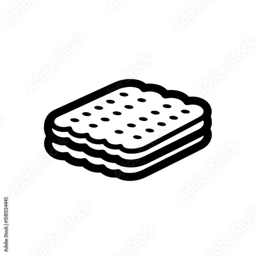 Stack of crackers with holes on a black background