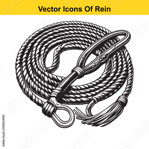 Western Horse Reins – Traditional Cowboy Riding Gear, Symbol of Control and Heritage