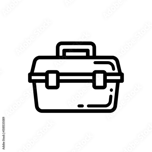 Outline briefcase with handle for travel and work