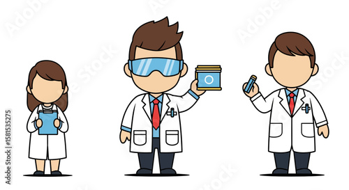 Medical professionals in lab coats conducting research