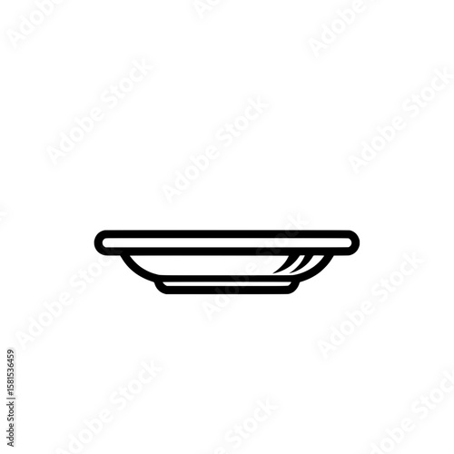 Minimalist line art of a plate with chopsticks for food presentation