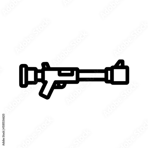 Outline of a sniper rifle with scope and silencer