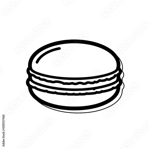 Stack of cookies with layers and rounded edges