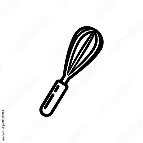 Whisk with handle and tines for baking and cooking