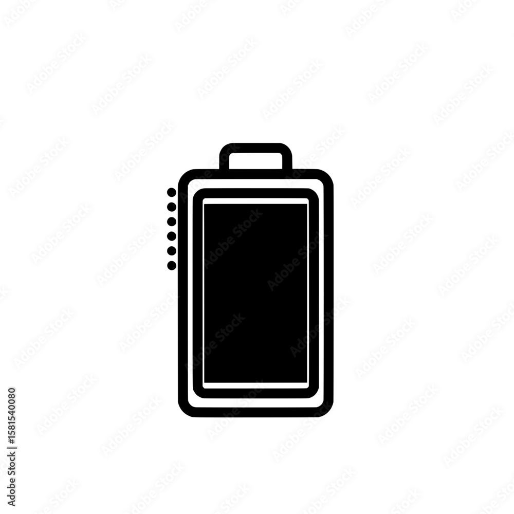 Battery icon with charging symbol on display Battery icon with charging symbol on display