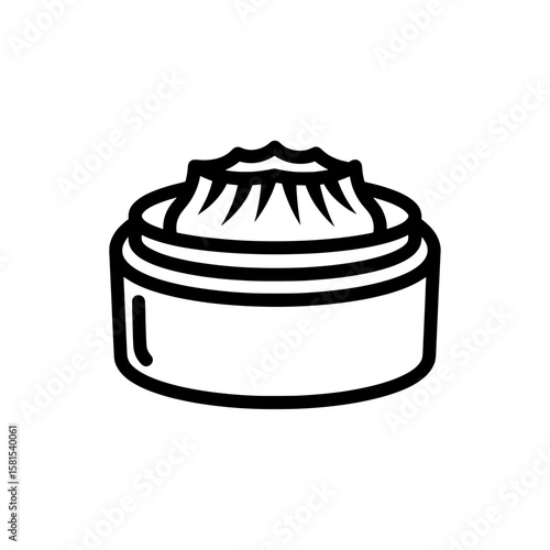 Open jar with lid and contents inside for food storage
