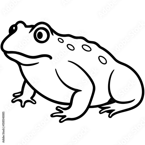 cane toad with bumpy skin on white background