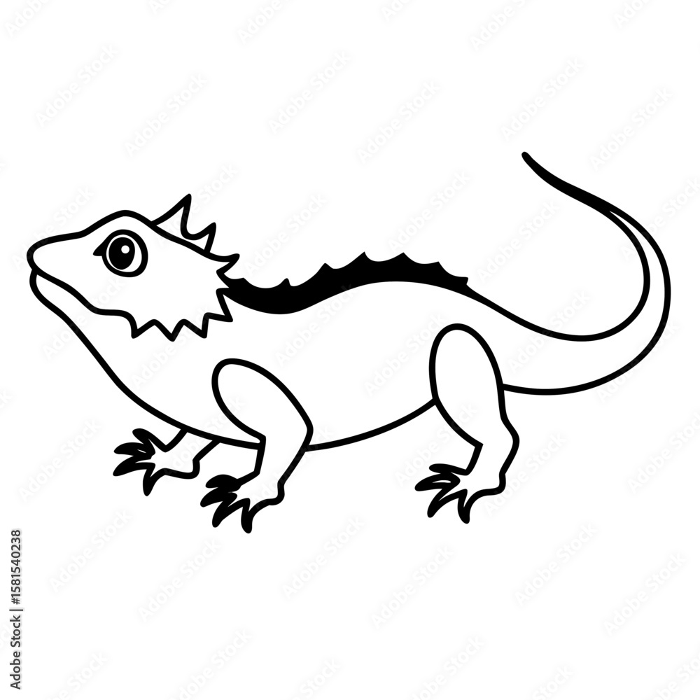 Obraz premium horned lizard camouflaged on white background