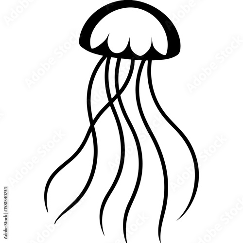 jellyfish glowing softly on white background