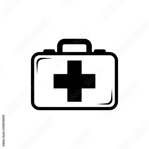 medical kit with cross symbol for healthcare and first aid