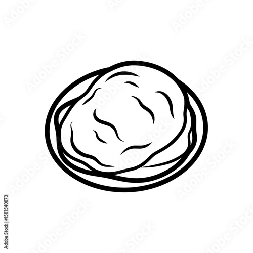 Spaghetti pasta bowl with sauce and herbs