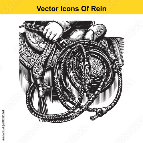 Western Horse Reins – Traditional Cowboy Riding Gear, Symbol of Control and Heritage