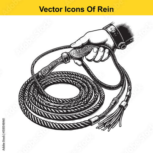 Western Horse Reins – Traditional Cowboy Riding Gear, Symbol of Control and Heritage