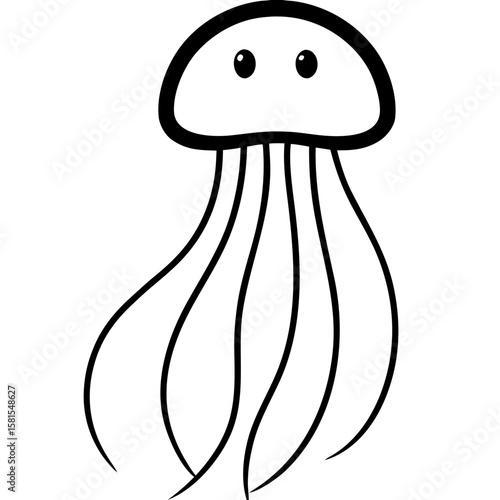 jellyfish glowing softly on white background