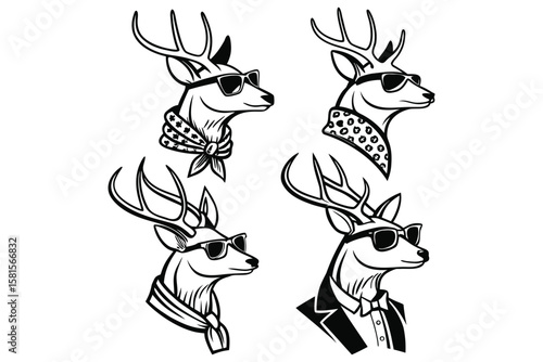 Whitetail Deer Head Silhouette