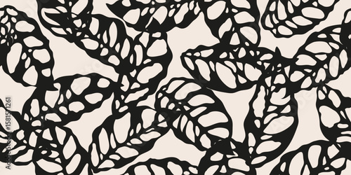 Beautiful rare monstera obliqua floral pattern. Exotic tropical flower seamless pattern, design for fabric, cover, textile, wallpaper.
