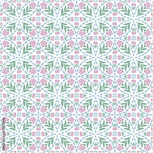 floral damask pattern repeat vector file boho floral flower damask pattern, floral tile print