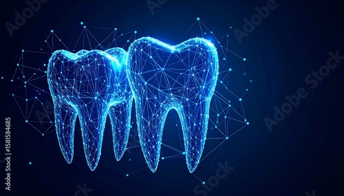 Abstract glowing teeth