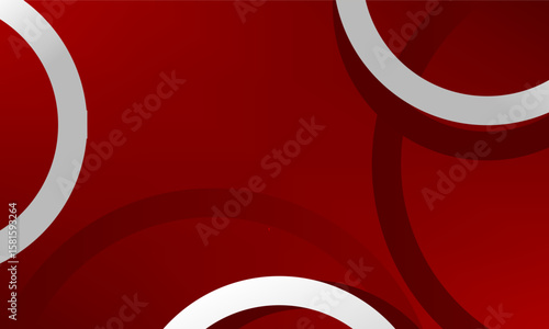 Geometric abstract background with aesthetic metallic curves on a modern red canvas