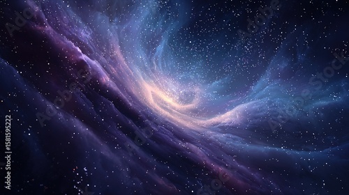 Stunning Galactic Vortex in Deep Space, Capturing the Essence of Scientific Discovery and Technological Innovation