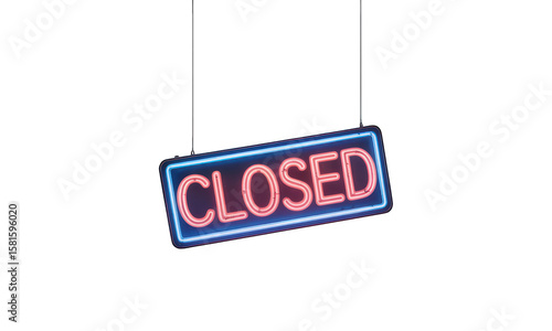 Wallpaper Mural Neon 'CLOSED' sign with blue border on a black background Torontodigital.ca