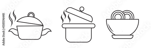 Soup icon vector set. Brothn illustration sign collection. Bisque symbol