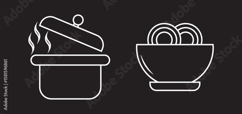 Soup icon vector set. Brothn illustration sign collection. Bisque symbol
