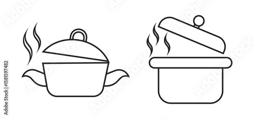 Soup icon vector set. Brothn illustration sign collection. Bisque symbol
