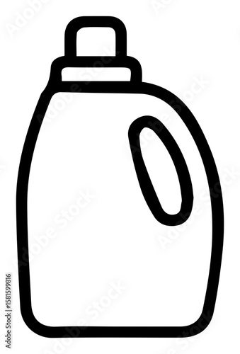 Simple Outline Drawing of a Laundry Detergent Bottle Icon for Household Cleaning