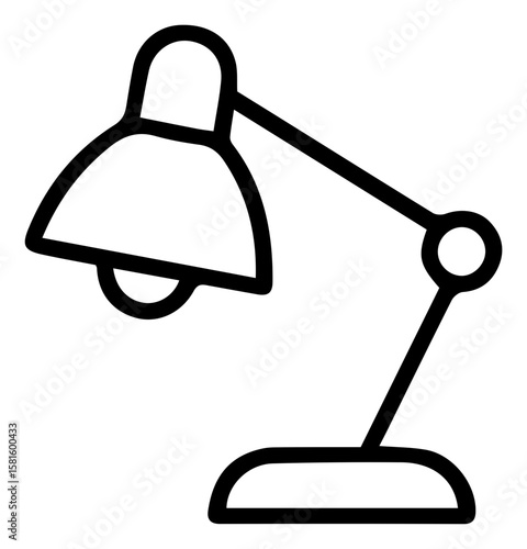 Vector outline of a modern adjustable desk lamp perfect for workspace design