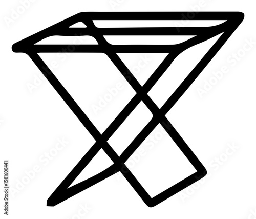 Minimalist Abstract Stool Design with Intersecting Lines and an Open Top Shape