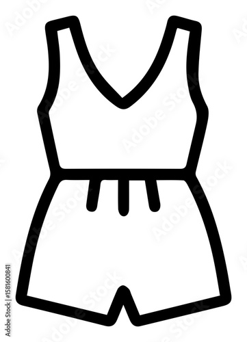 Stylish Womens Playsuit Outline Icon Ideal for Summer Fashion and Casual Comfort