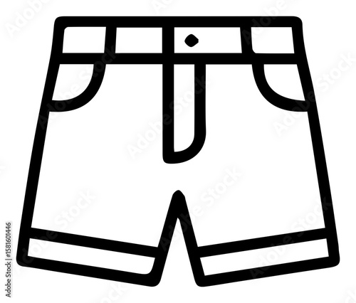 Summer shorts casual apparel icon simple outline drawing fashion clothing design