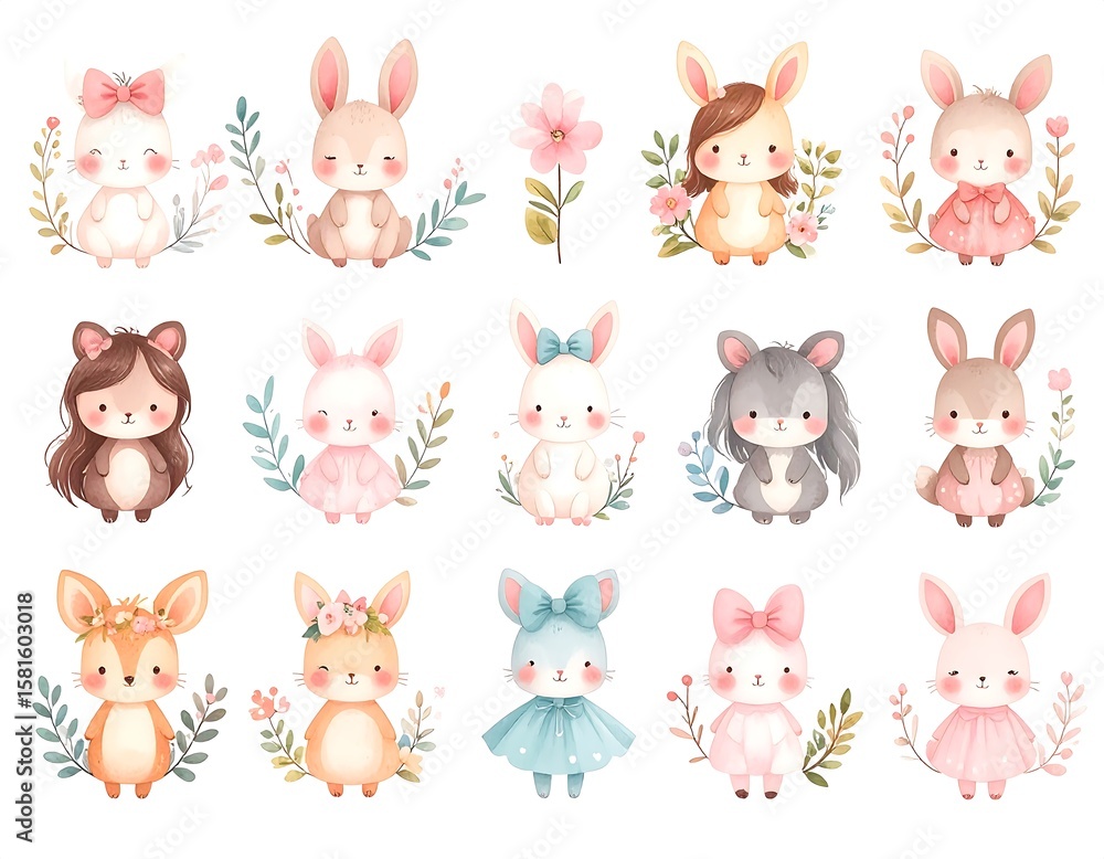 Obraz premium set of funny animals