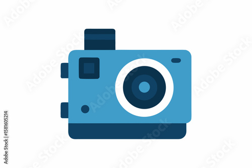 action sports camera on white background